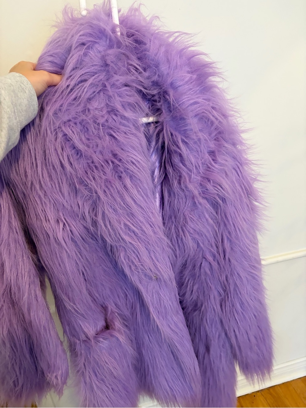 Lilac Faux Fur Coat - Women Jackets & Coats- Lavender Haze